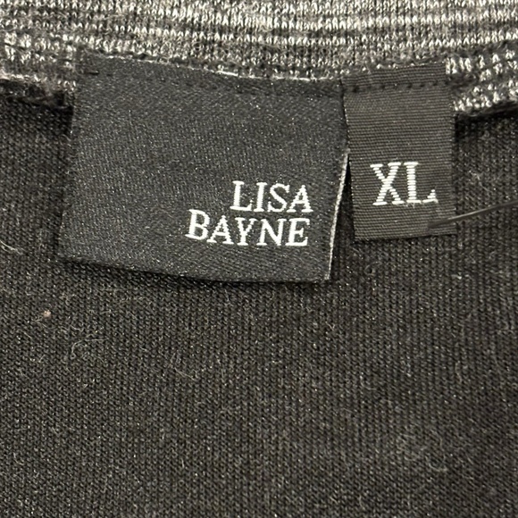 LISA BAYNE V NECK LONG SLEEVE WINTER TUNIC TOP XL SPACE DYE GREY WHITE STRETCH - Picture 5 of 6